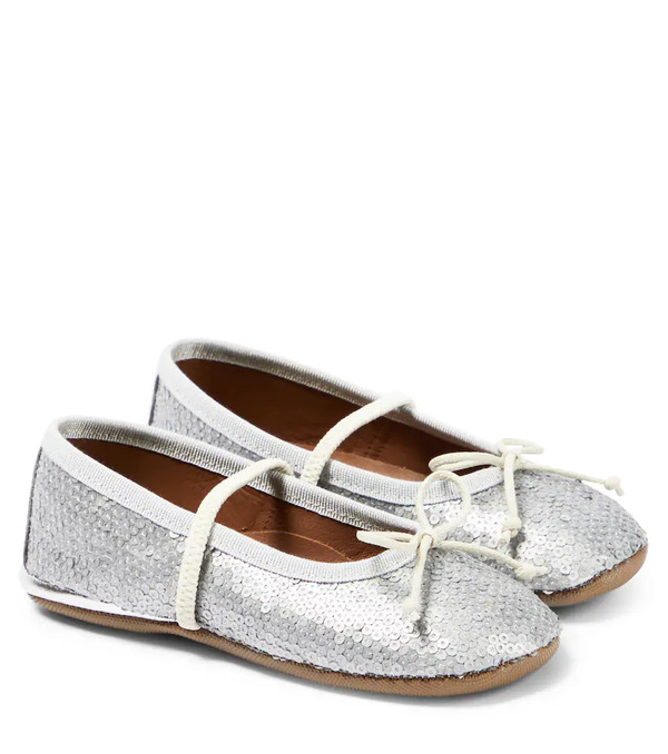  Pepe Pepe Paillettes Metallic Ballet Flats 