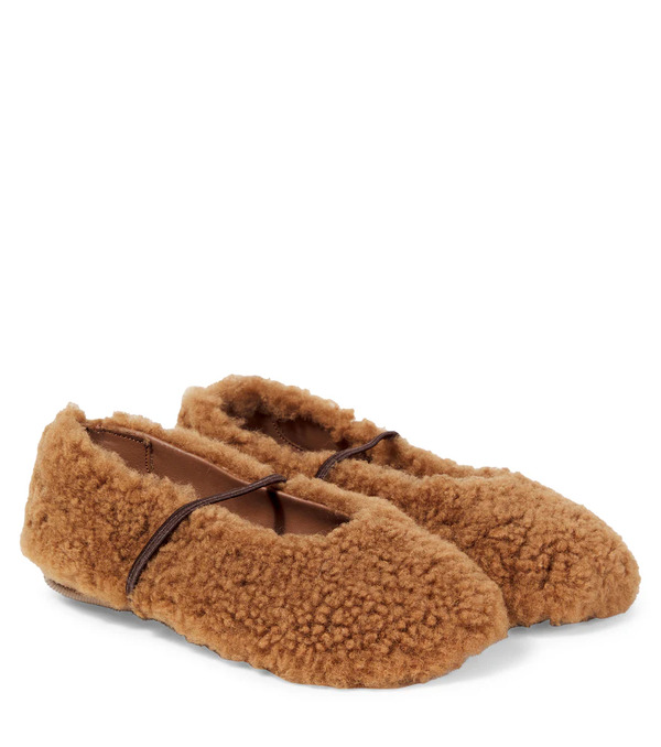  Pepe Pepe Shearling Ballet Flats 