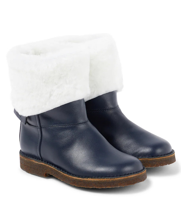  Pepe Pepe Shearling-trimmed Leather Boots 