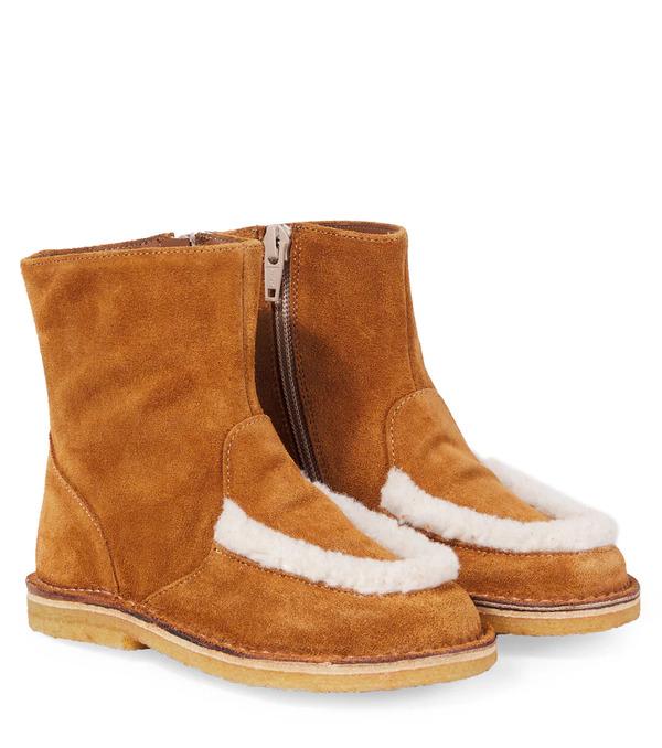  Pepe Pepe Shearling-trimmed Suede Boots 
