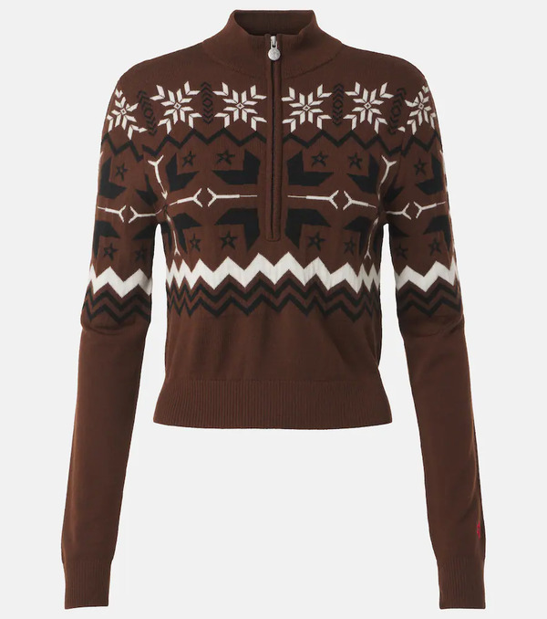  Perfect Moment Perfect Moment Nordic Intarsia Wool Half-zip Sweater 