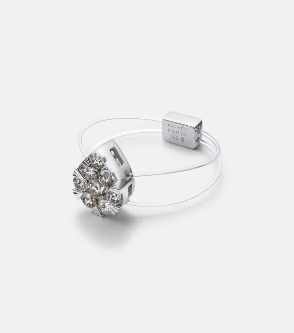  Persee Persee Floating 18kt White Gold Ring With Diamonds 
