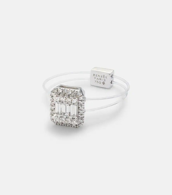  Persee Persee Floating 18kt White Gold Ring With Diamonds 