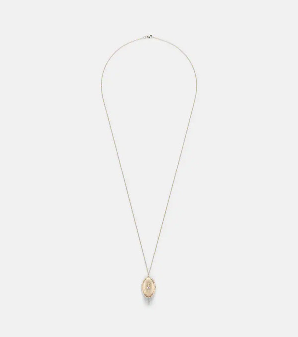  Persee Persee 9kt Gold Locket Necklace With Diamonds 