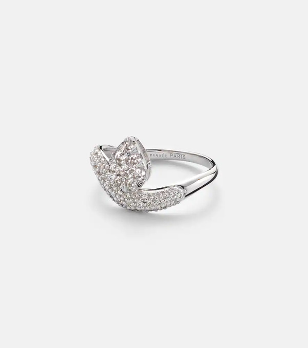  Persee Persee Wave Alliance 18kt White Gold Ring With Diamonds 