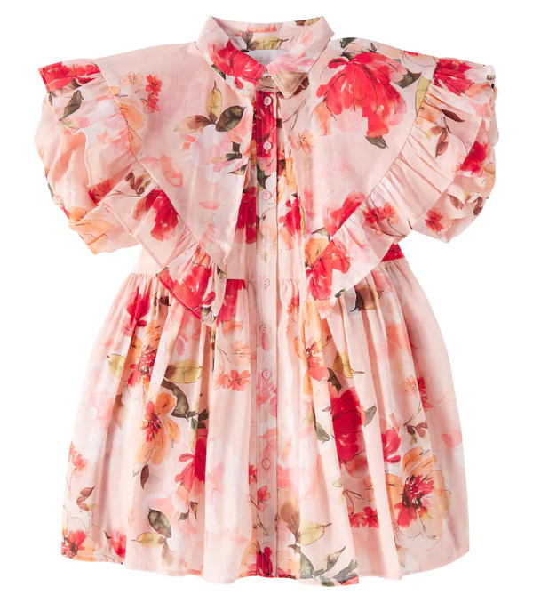  Petite Amalie Petite Amalie Floral Puff-sleeve Cotton Dress 
