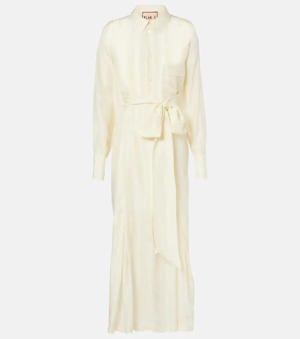  Plan C Plan C Belted Silk Shirtdress 