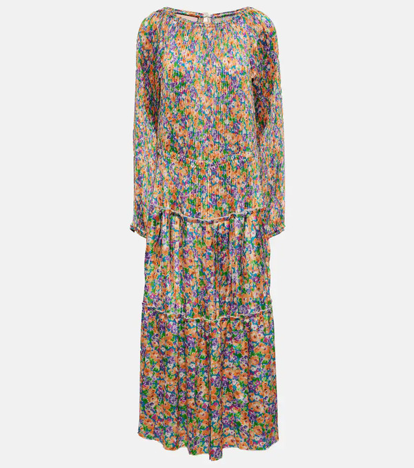  Plan C Plan C Floral Pleated Midi Dress 