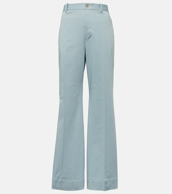  Plan C Plan C High-rise Cotton-blend Flared Pants 