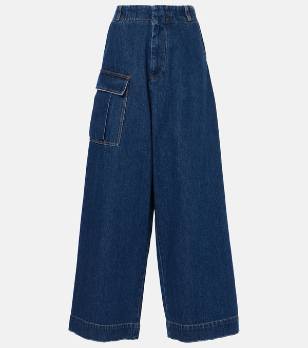  Plan C Plan C Mid-rise Denim Wide-leg Pants 