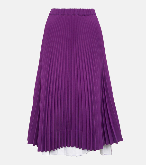  Plan C Plan C Pleated Jersey Midi Skirt 
