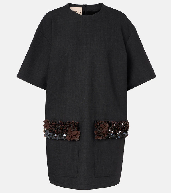  Plan C Plan C Sequined Wool-blend Minidress 