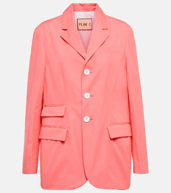  Plan C Plan C Single-breasted Cotton Blazer 