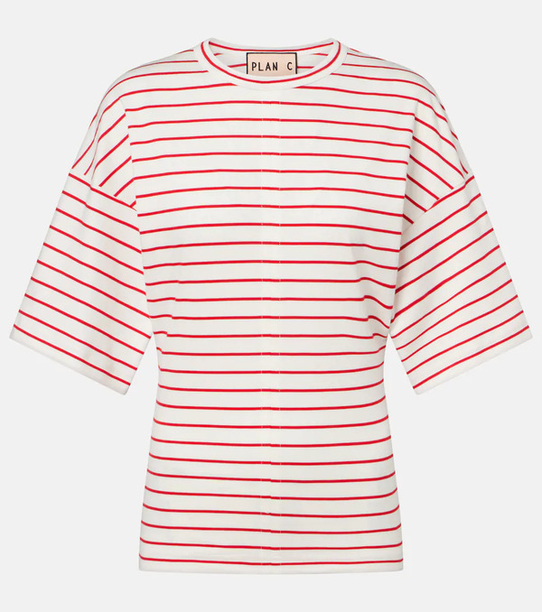  Plan C Plan C Striped Cotton Jersey T-shirt 