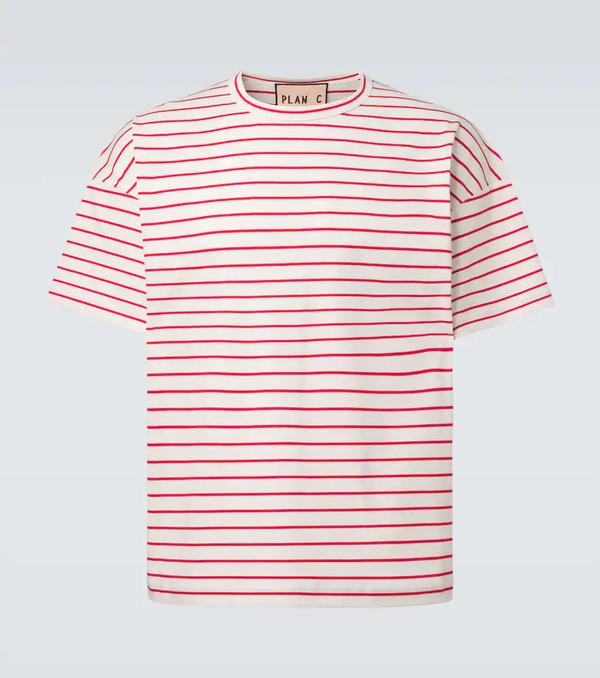  Plan C Plan C Striped Cotton T-shirt 