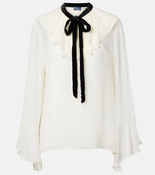 Polo Ralph Lauren Polo Ralph Lauren Ruffled Tie-front Blouse 