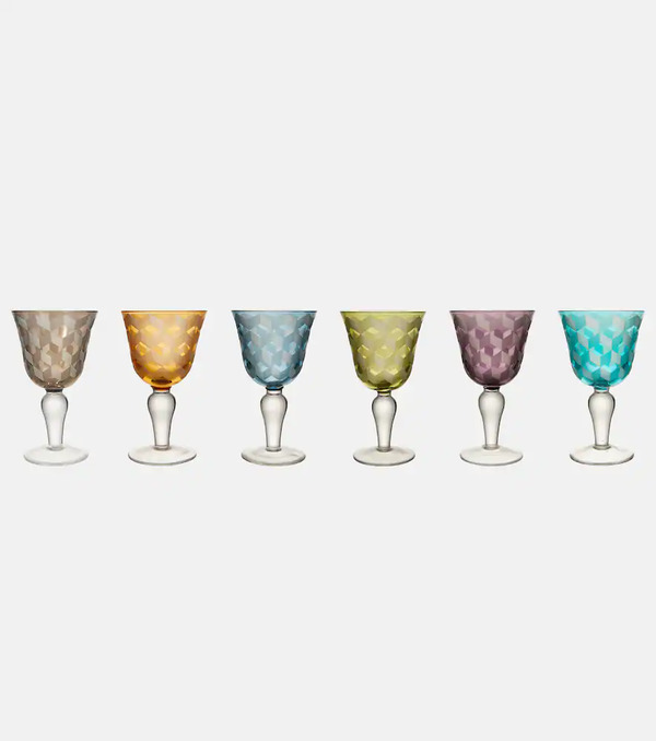  Polspotten Polspotten Blocks Set Of 6 Wine Glasses 