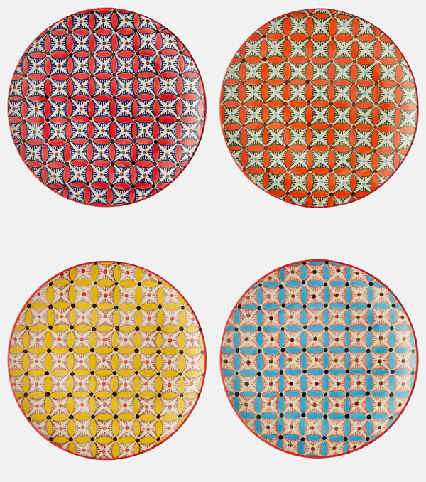  Polspotten Polspotten Hippy Set Of 4 Ceramic Dinner Plates 