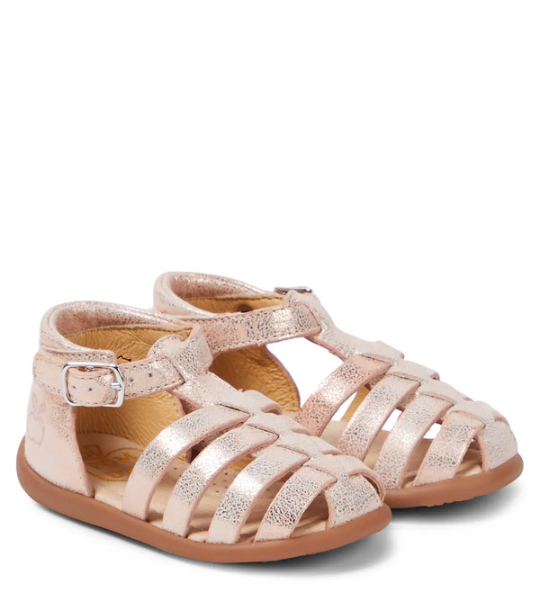  Pom D'api Pom D'api Baby Stand-up Strap Leather Sandals 