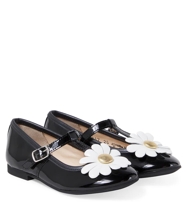  Pom D'api Pom D'api Dory Flo Leather Mary Jane Flats 