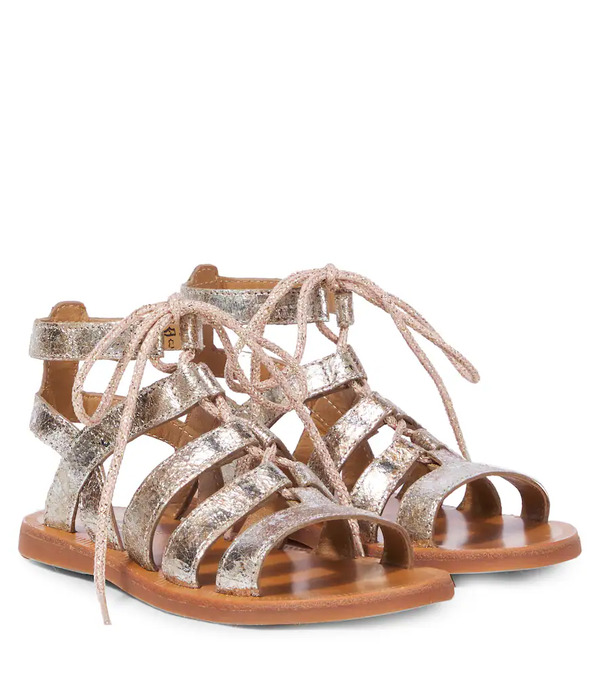  Pom D'api Pom D'api Plagette Guily Metallic Leather Sandals 