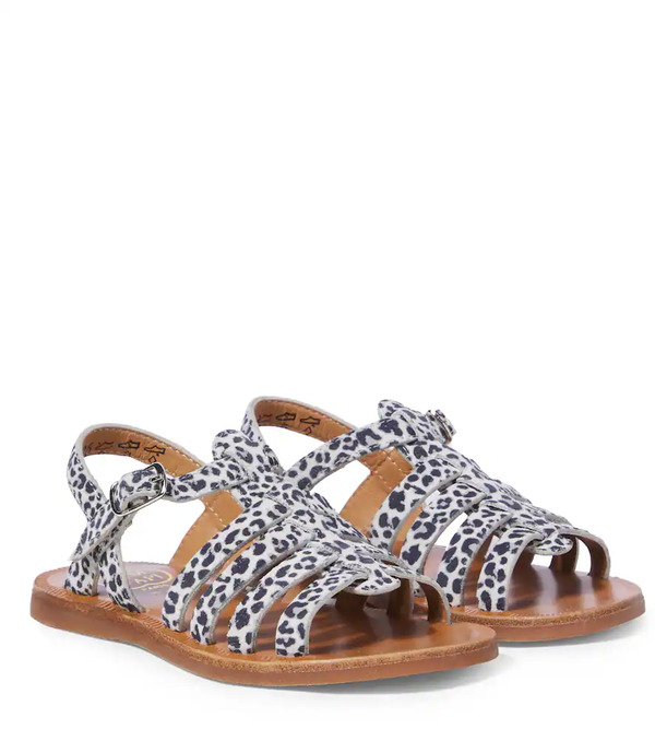  Pom D'api Pom D'api Plagette Leopard-print Leather Sandals 