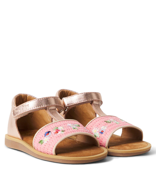  Pom D'api Pom D'api Poppy Air Natur Raffia-trimmed Leather Sandals 