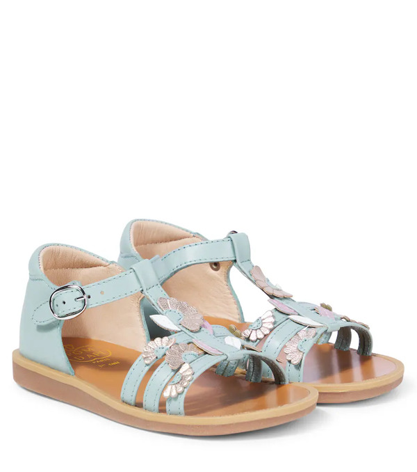  Pom D'api Pom D'api Poppy Floral-applique Leather Sandals 