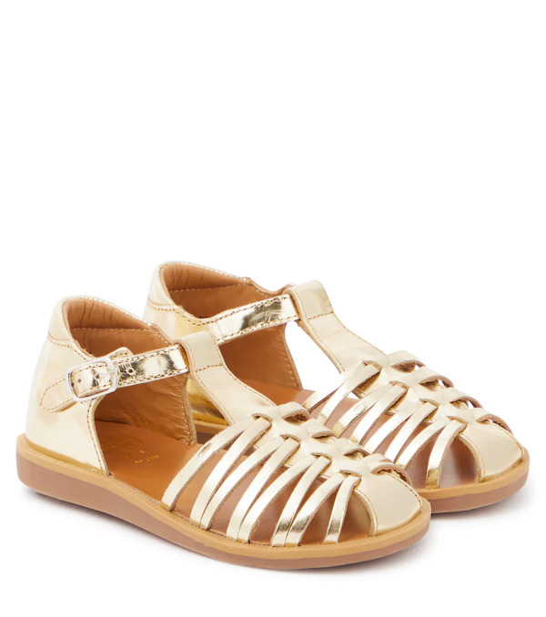  Pom D'api Pom D'api Poppy Royal Metallic Leather Sandals 