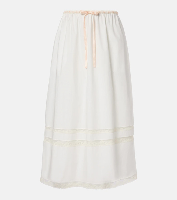  Posse Posse Alma Lace-trimmed Midi Skirt 
