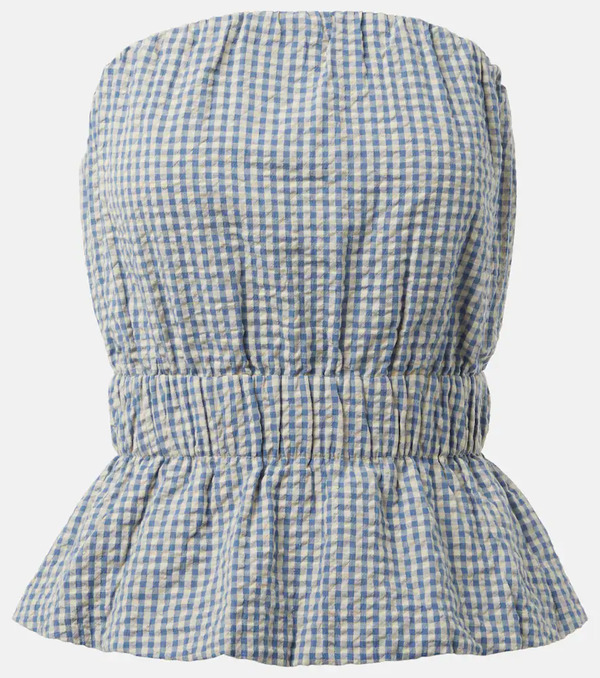  Posse Posse Aurelia Gingham Strapless Cotton Top 