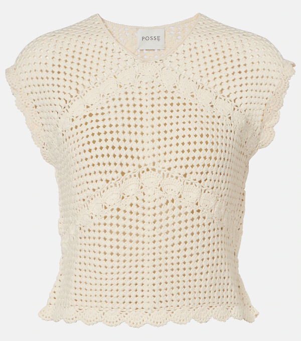  Posse Posse Dylan Crochet Scalloped Top 