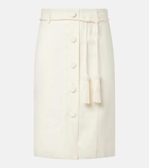  Posse Posse Elspeth Belted Wool Midi Skirt 