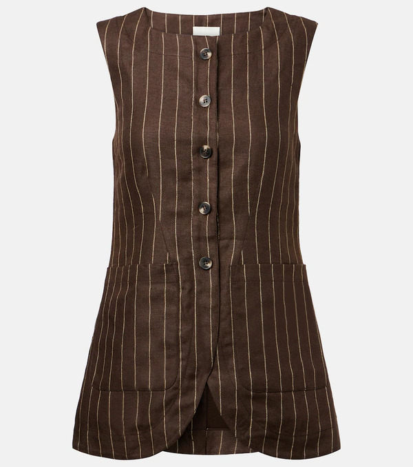  Posse Posse Emma Pinstripe Linen Top 
