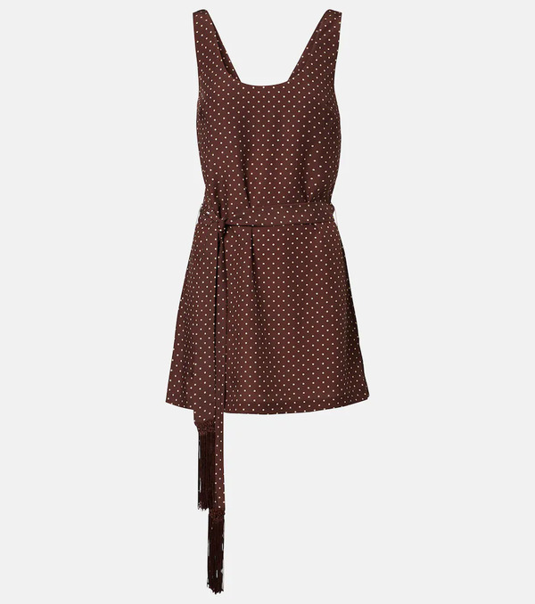  Posse Posse Evie Belted Polka-dot Minidress 
