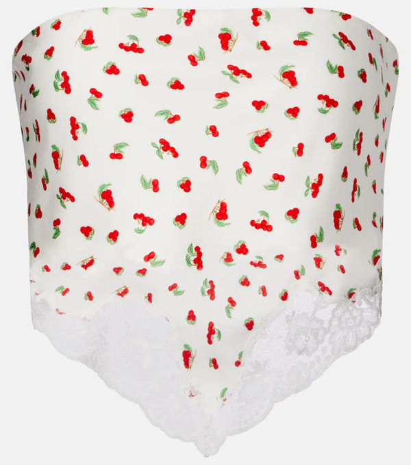  Posse Posse Fae Lace-trimmed Printed Top 