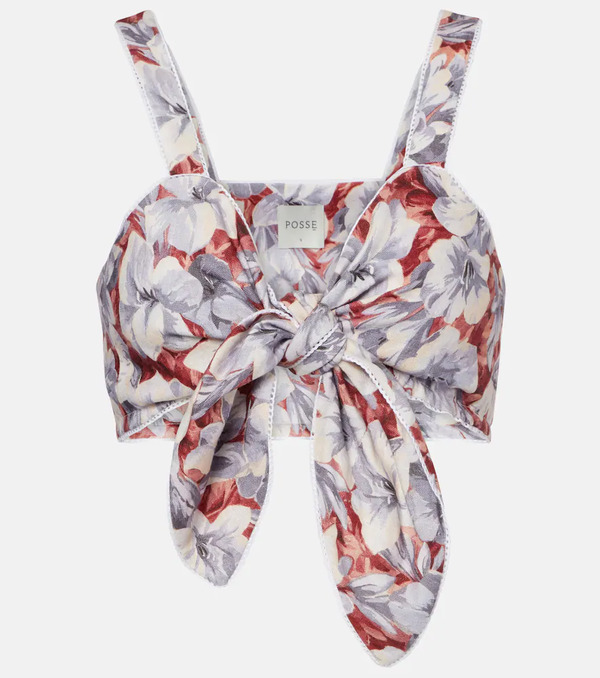  Posse Posse Luna Floral Linen Crop Top 