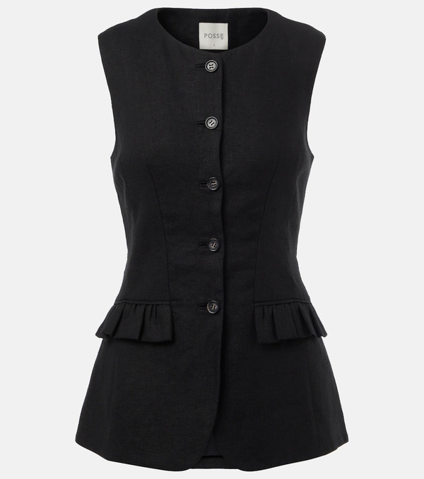  Posse Posse Matilda Ruffled Linen Vest 