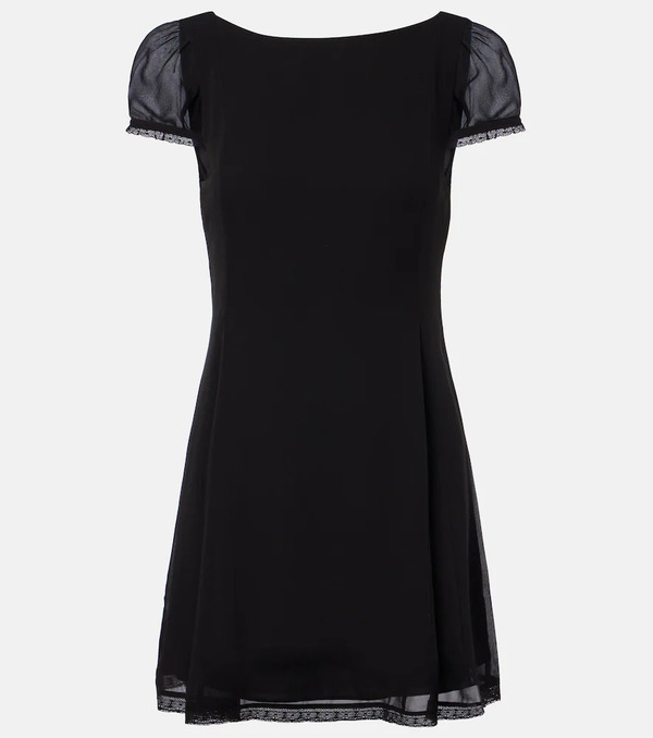 Posse Posse Priscilla Lace-trimmed Silk Minidress 