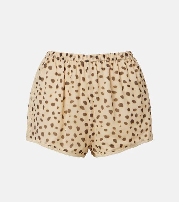  Posse Posse Priscilla Leopard-print Silk Shorts 