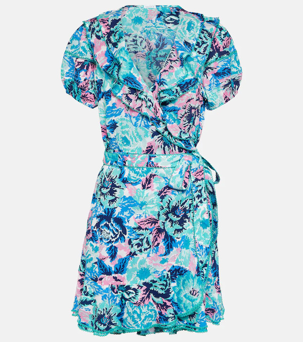  Poupette St Barth Poupette St Barth Aude Printed Wrap Minidress 