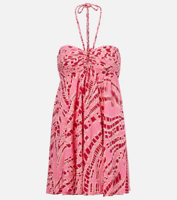  Poupette St Barth Poupette St Barth Calla Printed Halterneck Minidress 