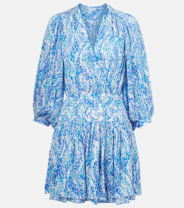  Poupette St Barth Poupette St Barth Colleen Printed Shirred Minidress 