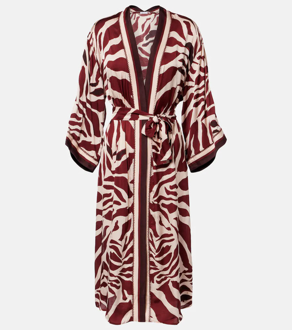  Poupette St Barth Poupette St Barth Erica Printed Satin Kaftan 