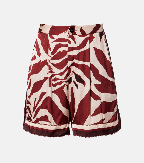  Poupette St Barth Poupette St Barth Isabelle Printed Satin Shorts 