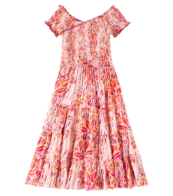  Poupette St Barth Kids Poupette St Barth Kids Soledad Shirred Dress 