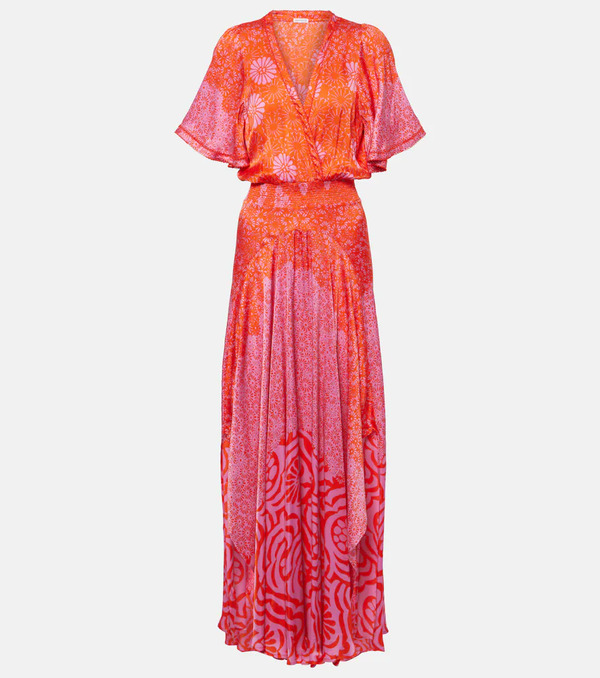  Poupette St Barth Poupette St Barth Mabelle Printed Front-slit Maxi Dress 