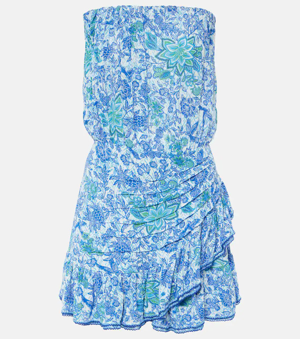  Poupette St Barth Poupette St Barth Printed Strapless Minidress 