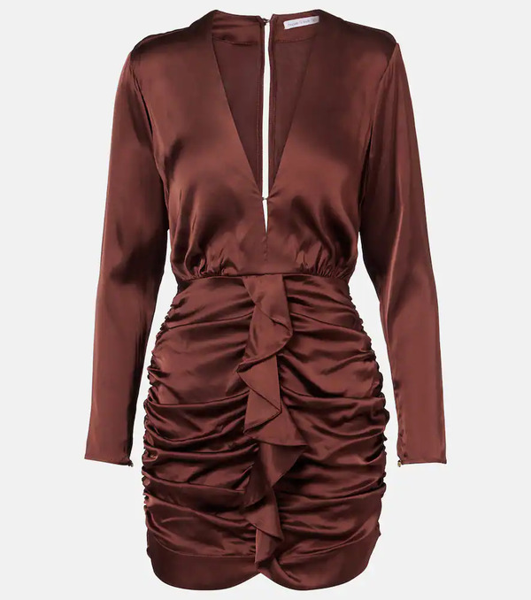  Poupette St Barth Poupette St Barth Ruffled Satin Minidress 