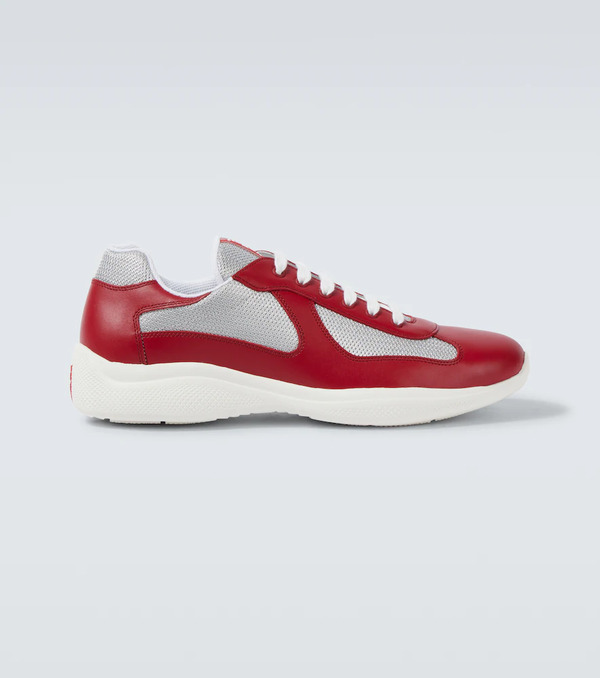  Prada Prada America's Cup Leather-trimmed Sneakers 